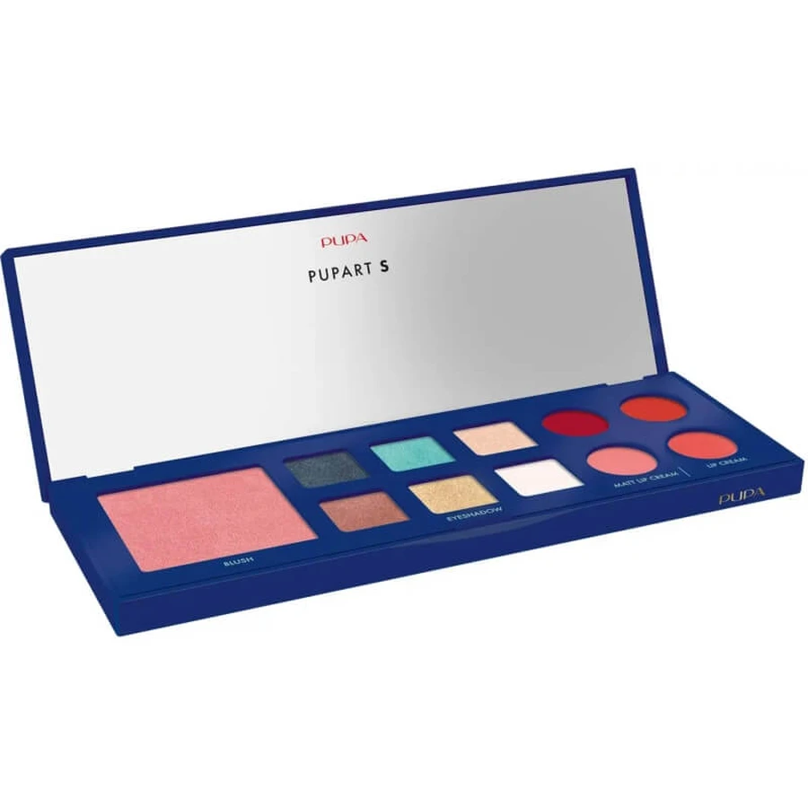 Pupa s - paleta de maquillaje para rostro, ojos y labios maquillaje nº 004 azul