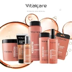 Vitalcare Keratine - versterkende en regenererende shampoo voor broos en gestrest haar 500 ml