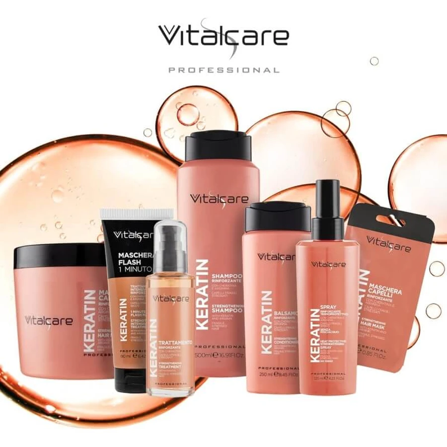 Vitalcare Keratine - versterkende en regenererende shampoo voor broos en gestrest haar 500 ml