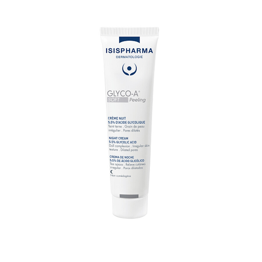 Crema da notte con acido glicolico 5,5% Glyco-A Soft Peeling, 30 ml, Isis