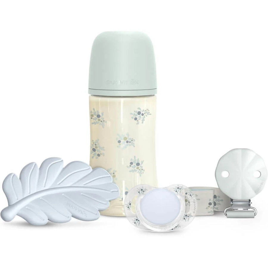 Suavinex poetry - baby bottle gift set light blue
