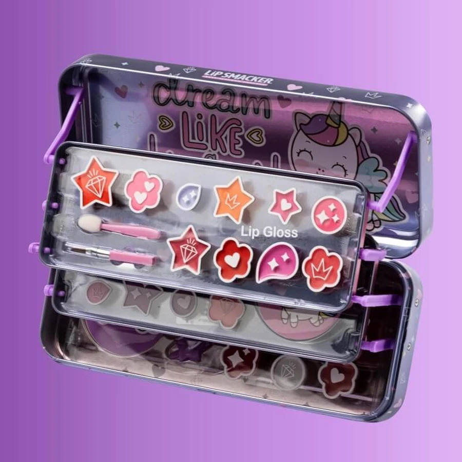 Lip smacker Lip smacker color tin - set di trucco per bambini con lucidalabbra e ombretti luminosi in crema