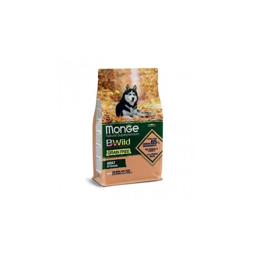 Monge Bwild adult no grain all breeds - mangime secco salmone e piselli 12 kg