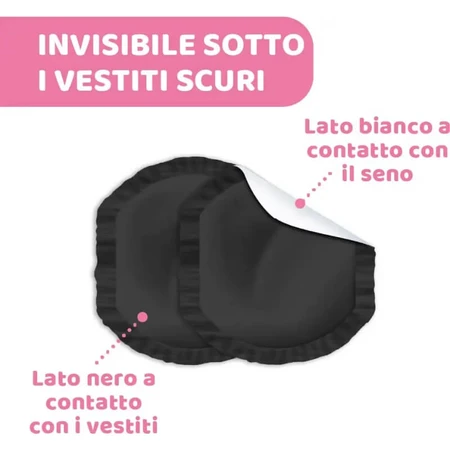 Chicco 60 black antibacterial breast pads