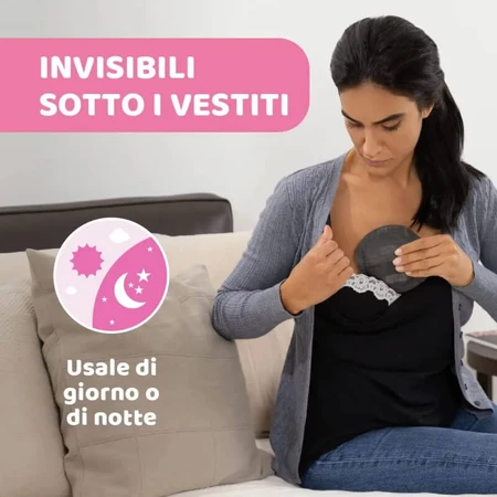 Chicco 60 black antibacterial breast pads