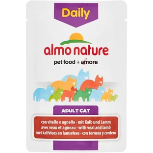 Almo nature Daily menu kalfsvlees en lam - volledig natvoer voor volwassen katten 70 gr