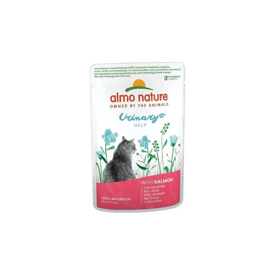 Almo nature Urinary help zalm - volledig natvoer voor volwassen katten met urinegevoeligheid 70 gr