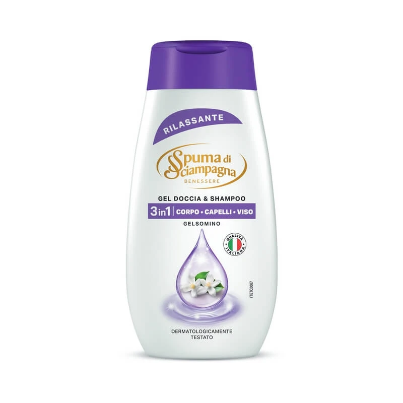 Jasmijn shampagne mousse - ontspannende 3-in-1 douchegel &amp; shampoo 250 ml