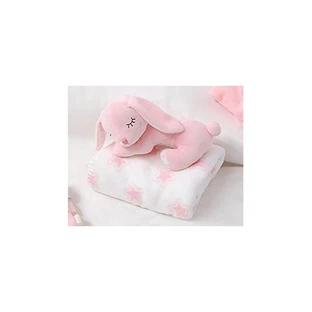 Kiokids Babydecke - rosa Kaninchen 100x100 cm