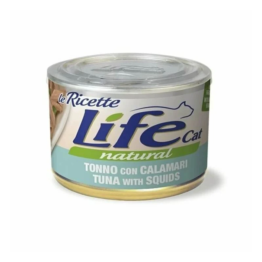 Life petcare Life cat natural tuna squid with squid and green beans - complete cat food 150 gr