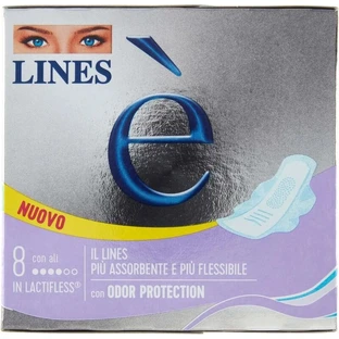 Lines è - 8 assorbenti per flussi normali con ali
