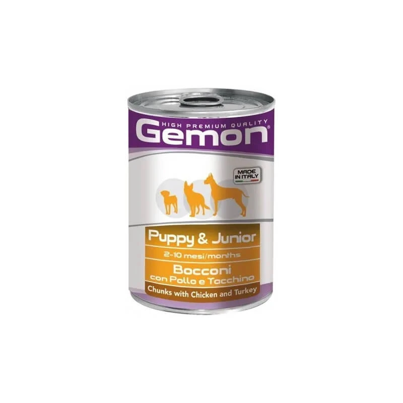 Gemon puppy en junior kip en kalkoen - natvoer voor honden 1 blik 415 g