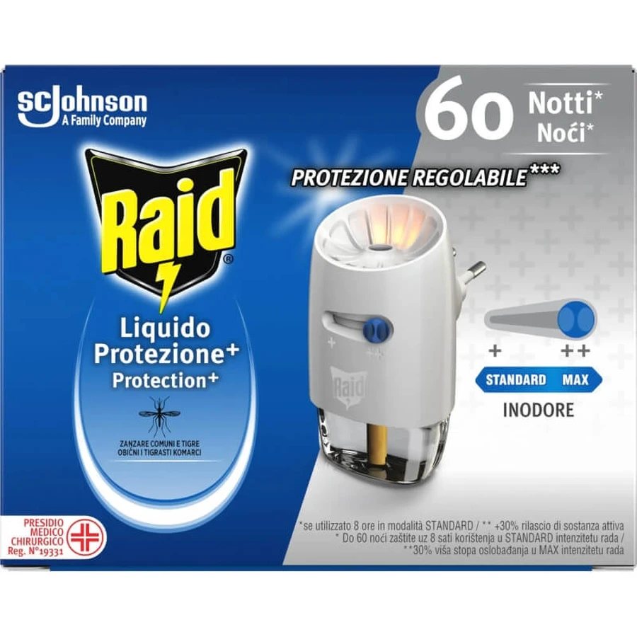 Raid Liquid Protection+ - diffuseur électrique + recharge 60 jours