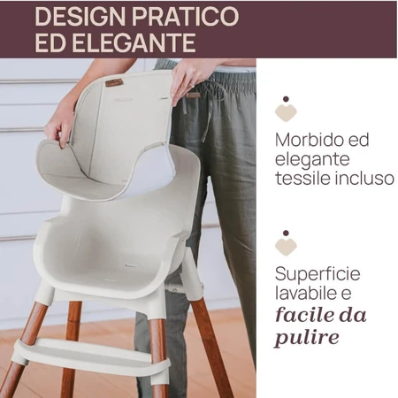 Chicco zest plus - 3-in-1 evolutionaire kinderstoel details hout en grijs