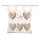 Tato cuori - pannello portaoggetti 5 tasche ricamate in cotone - bianco