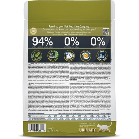 Farmina N&amp;d quinoa urinary duck, quinoa, blueberry &amp; chamomile - complete adult cat food for urinary tract 300 gr.