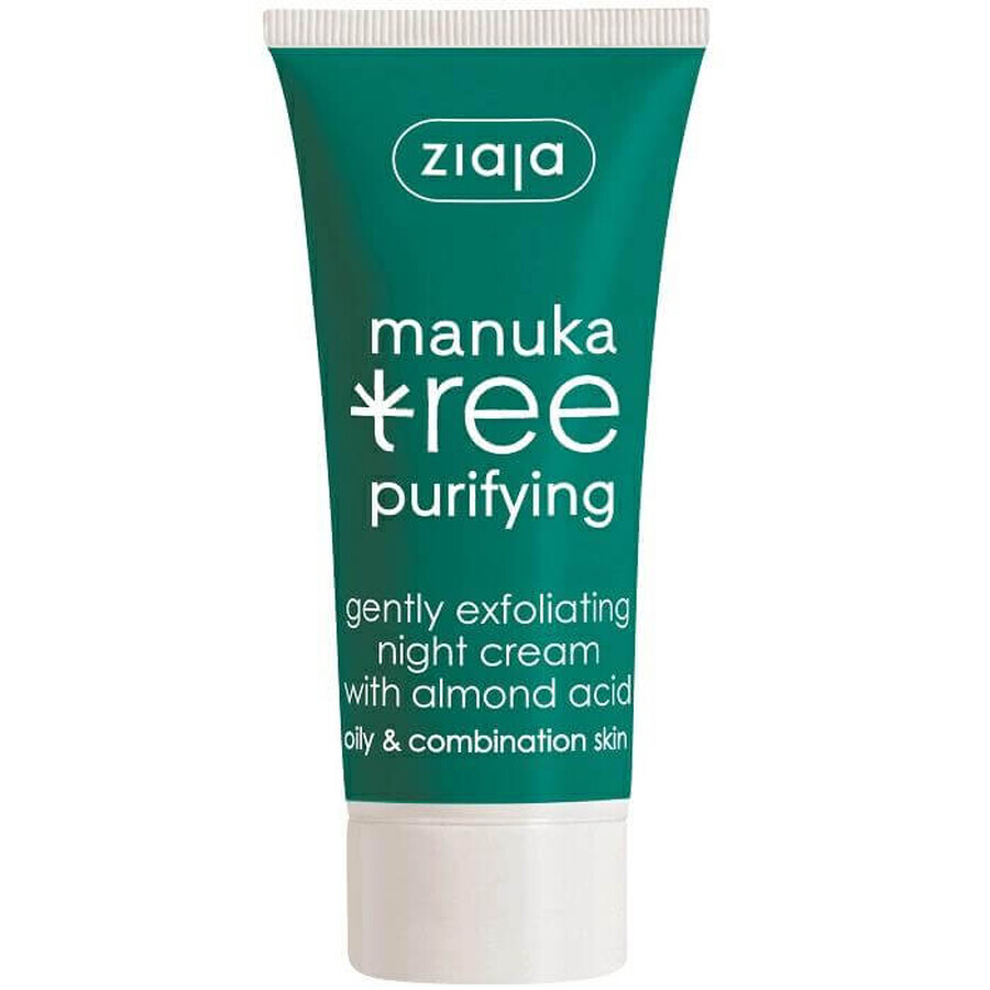 Crème de nuit exfoliante douce à l'arbre de manuka pour les peaux grasses et mixtes, 50 ml, Ziaja