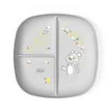 Chicco geportioneerd bord - schotel met 3 vakken grijs 12m+ grijs