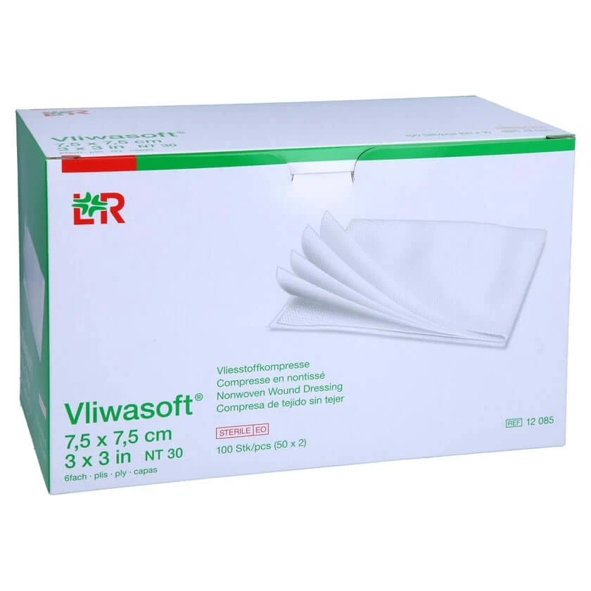 Vliwasoft vlieskompressen steriel 7,5x7,5 50X2 st.