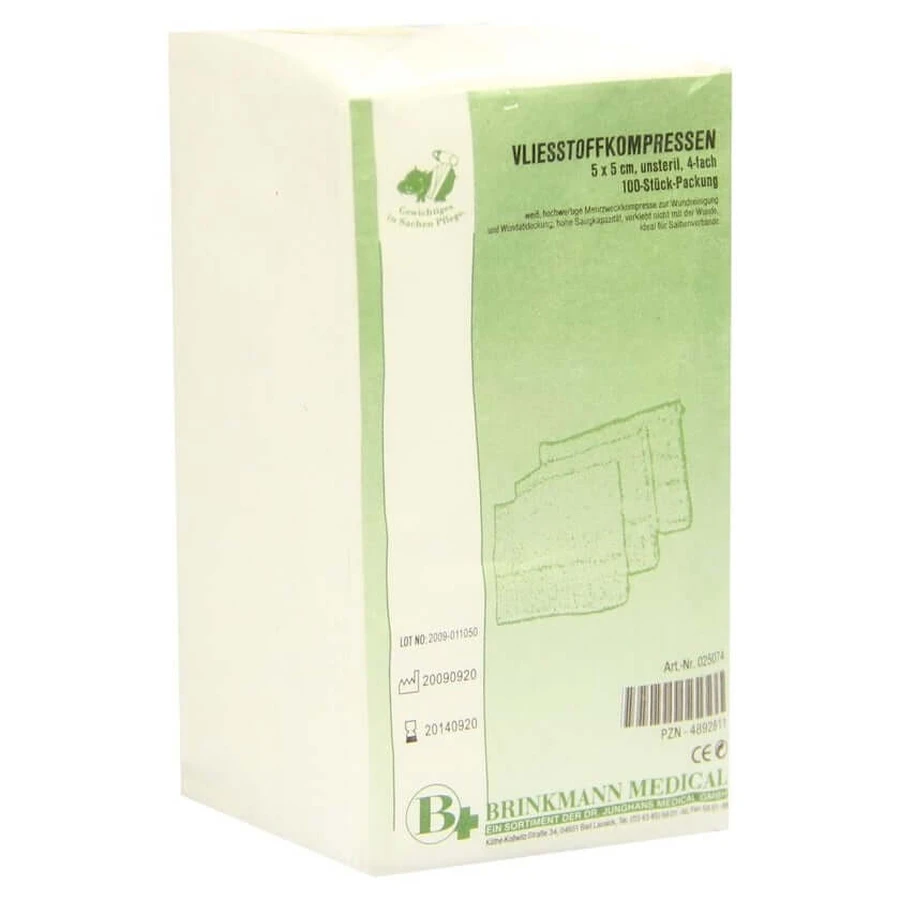 Vliesstoff-kompressen Unsteril 5x5 cm 4f 100 St