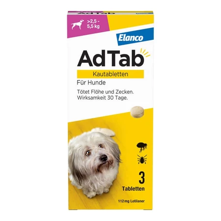 AdTab Hund 2,5 - 5,5 kg Kautablette 3 St