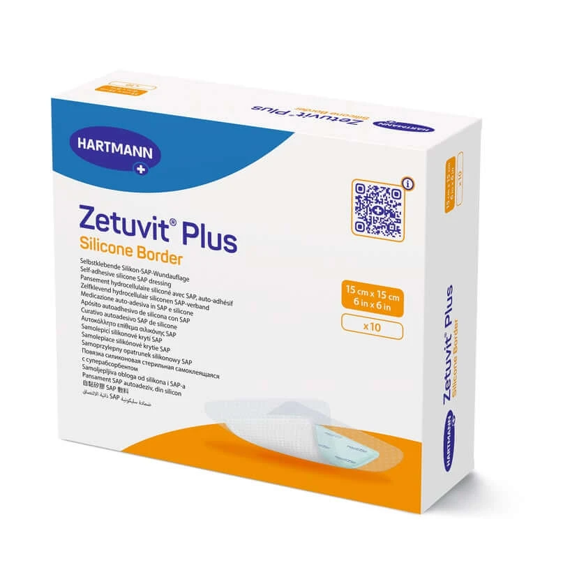 Zetuvit Plus Siliconenrand 15x15 cm 10 stuks.