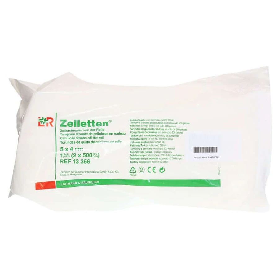 Celvormige watten 4x5 cm niet-steriele rol 2X500 stuks