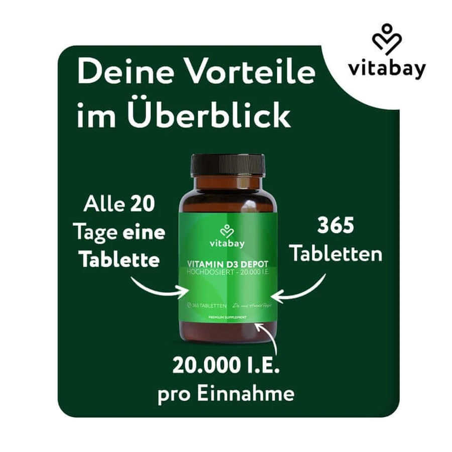 Vitabay Vitamine D3 Depot 20.000 I.E. 365 St.