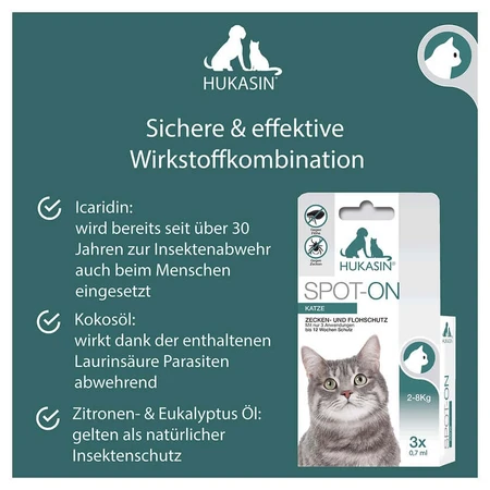 Hukasin Spot On cat 3X0.7 ml