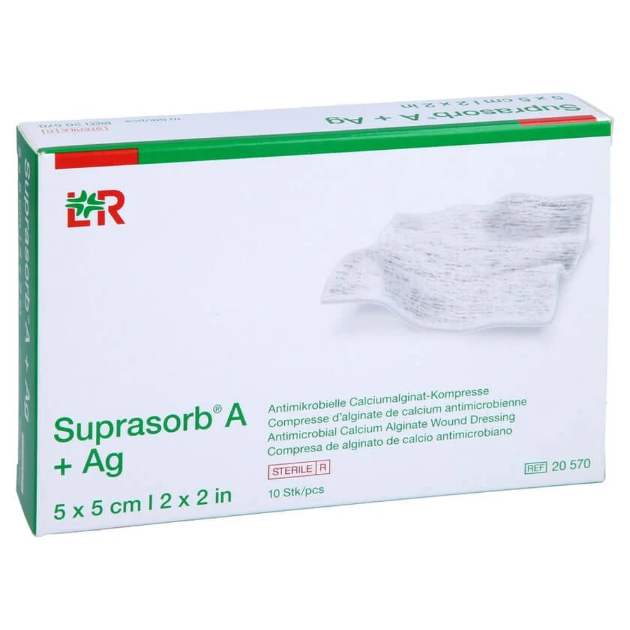 Suprasorb A+Ag Antimic.cal.alginate Compr 10 pcs.