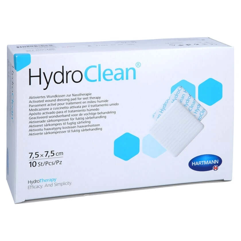 Hydroclean kompressen 7,5x7,5 cm steriel 10 stuks