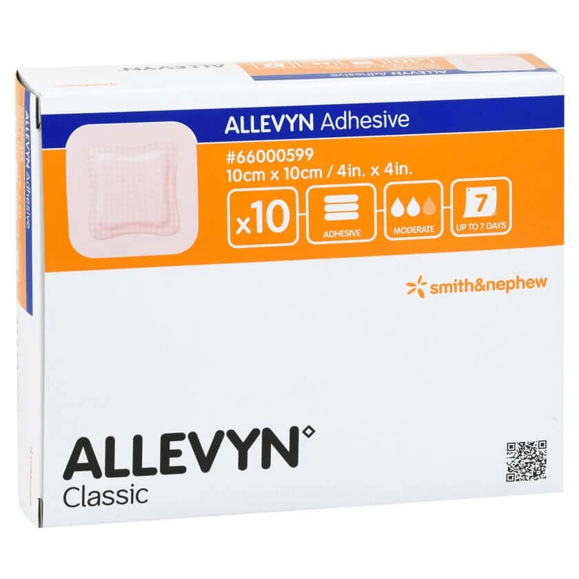 Allevyn Adhesive 10x10 cm zelfklevend wondverband 10 stuks.