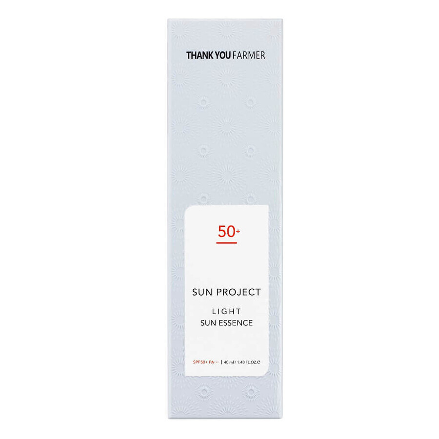 Zonnebeschermingscrème met SPF 50+ PA+++ Sun Project Light, 40 ml, Dankjewel Boer