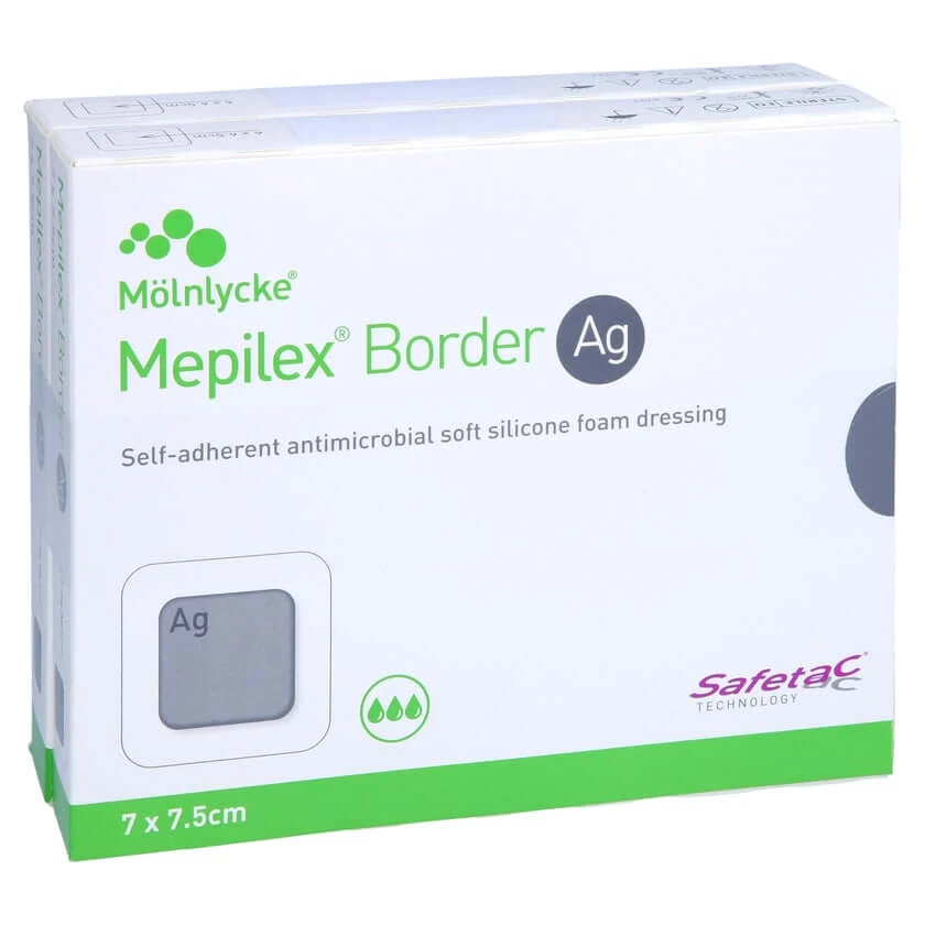 Mepilex Border Ag schuimverband 7x7,5 cm st 10 stuks