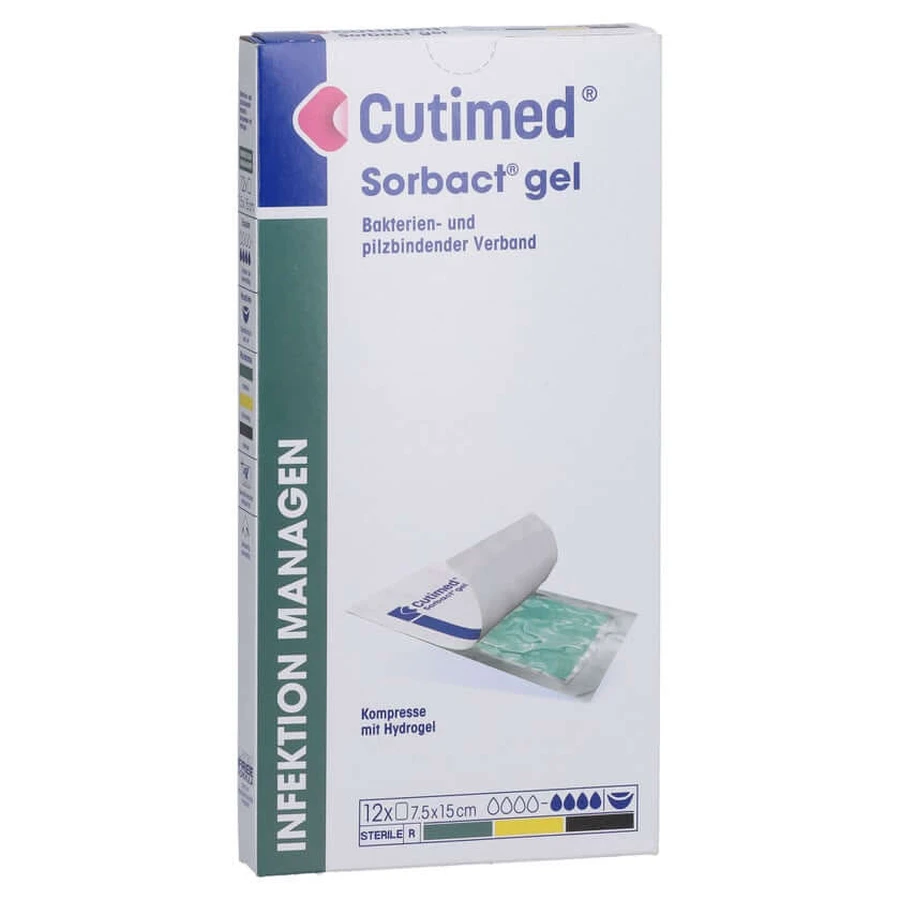 Cutimed Sorbact Kompresy żelowe 7,5x15 cm 12 szt.: ceny i cechy
