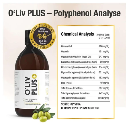 Oliv Plus Aceite de oliva ecológico alto en fenoles 500 ml