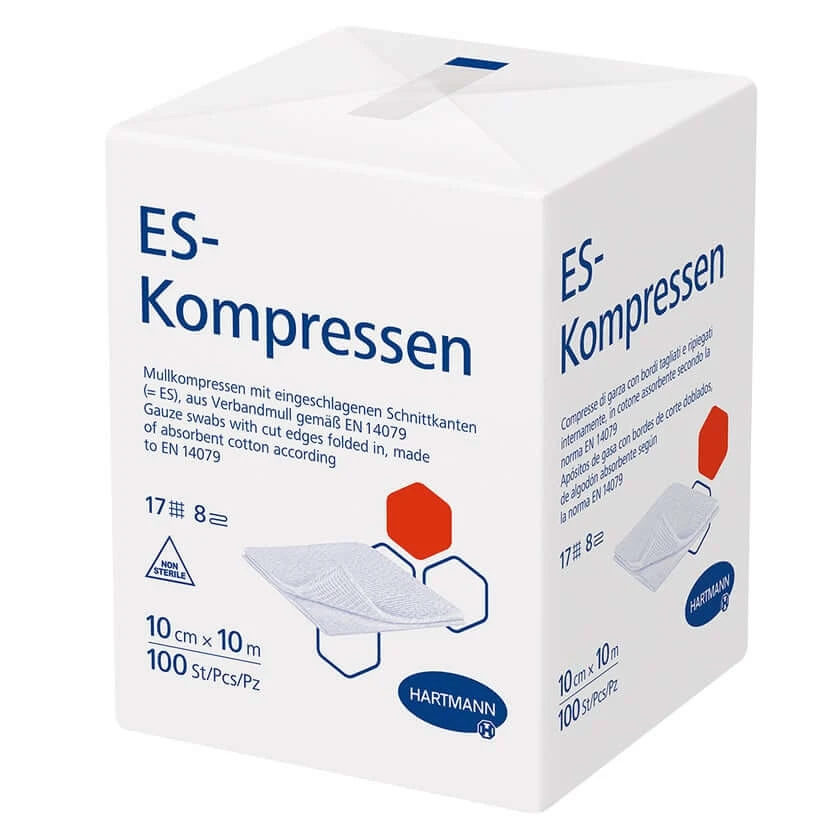 Hartmann ES gaaskompressen niet-steriel 10 x 10 cm, 17-draads, 8-draads 100 st.