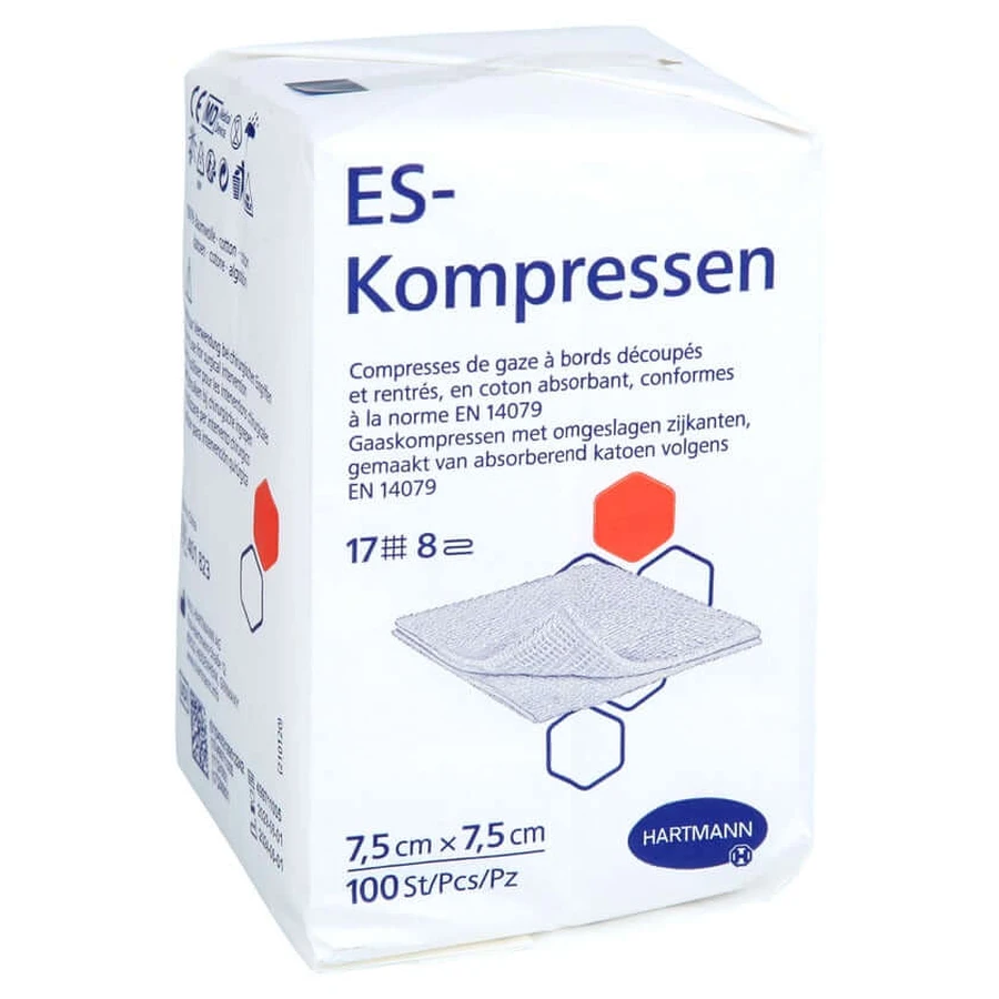 Es-compressen niet-steriel 7,5x7,5 cm 8-voudig 100 st.