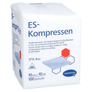 Es-compresses non-sterile 10x10 cm 8-fold 100 pcs.