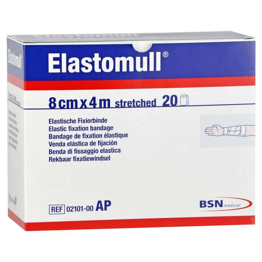Elastomull 8 cmx4 m elastische fixatietape 20 stuks
