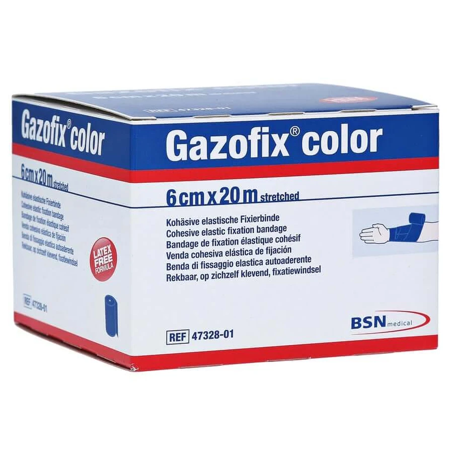 Gazofix Color fixatiezwachtel cohesief 6 cmx2 1 st