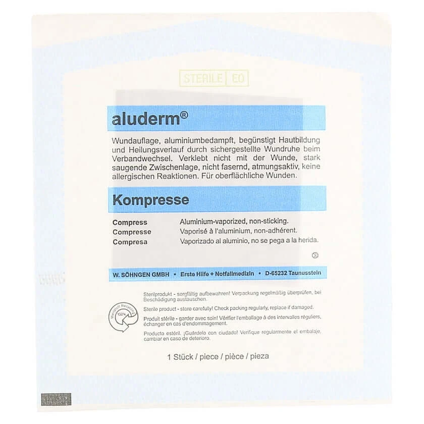Aluderm kompressen 7,5x7,5 cm 1 st