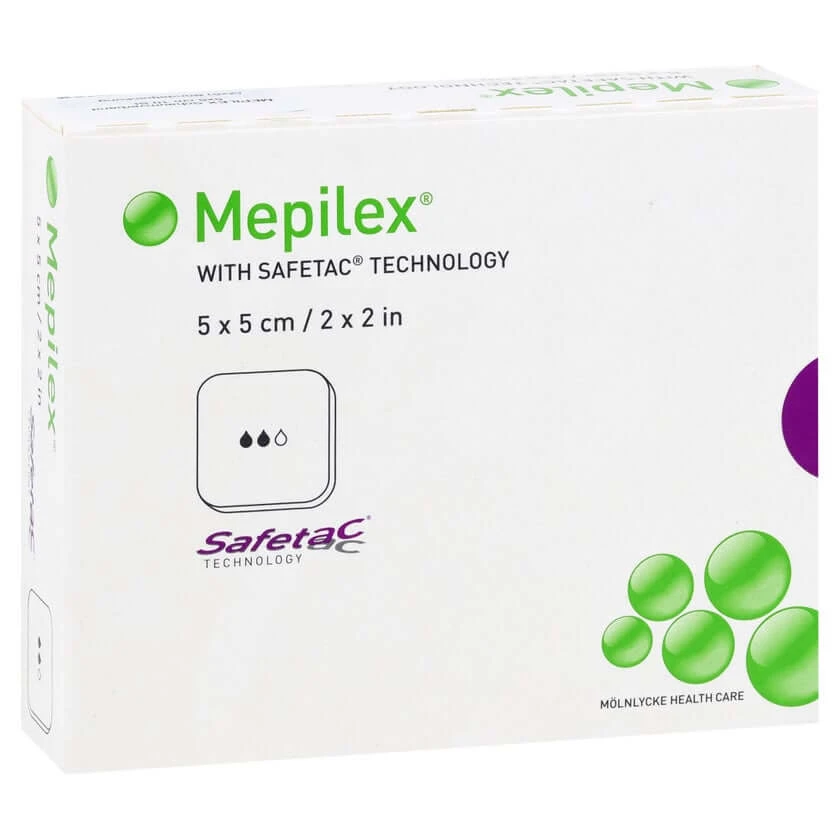 Mepilex 5x5 cm foamverband 5 stuks.