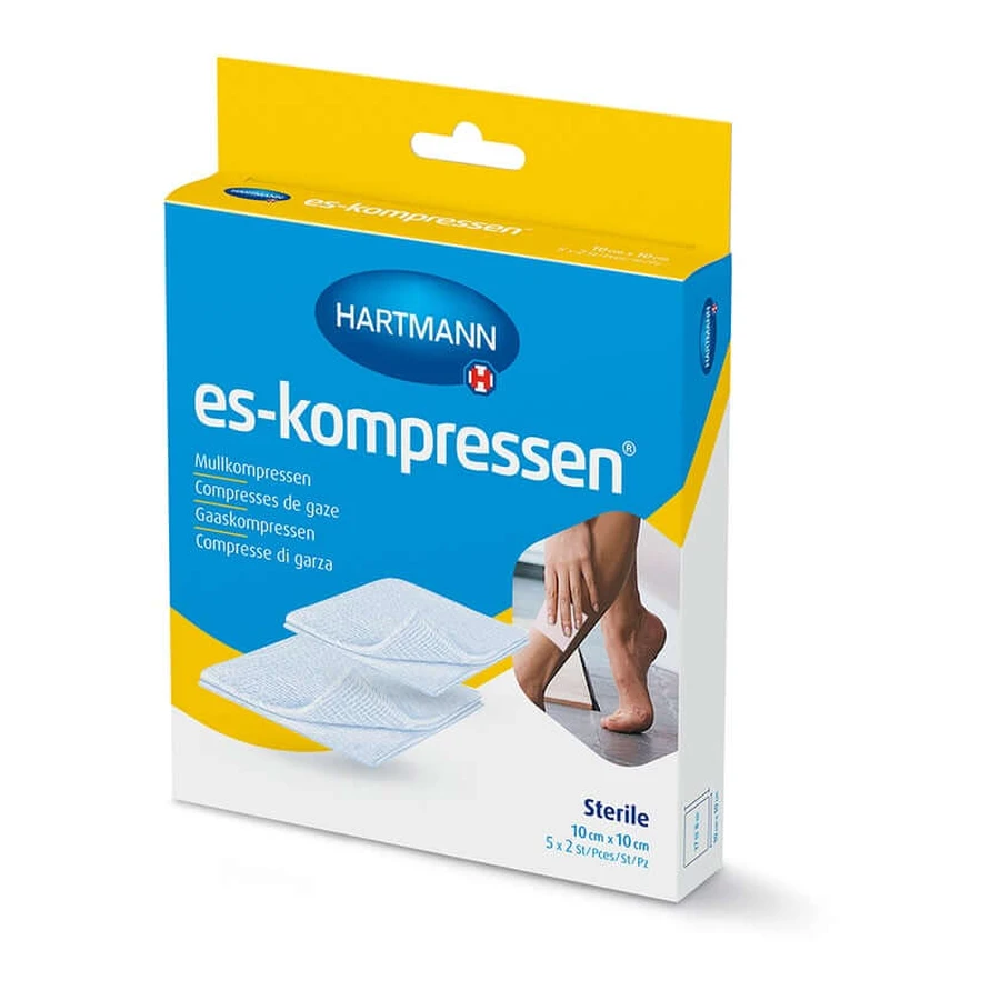 Compresses ES stériles 10x10cm 8 plis 17 fils 5X2 pcs.