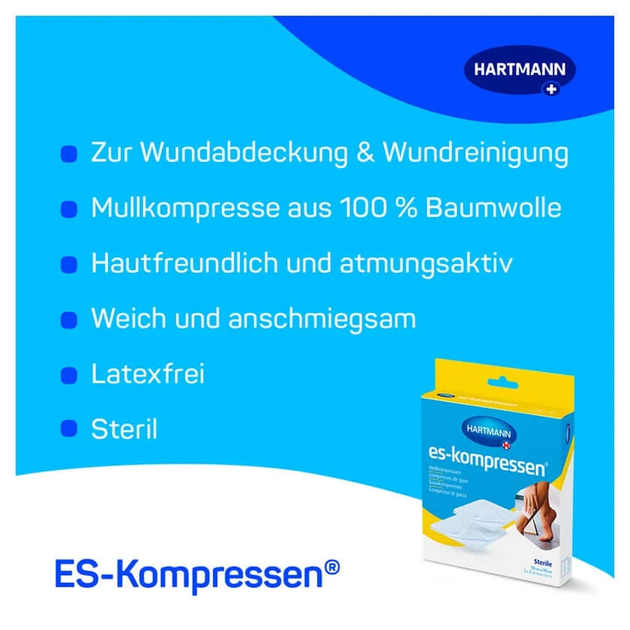 Compresses ES stériles 10x10cm 8 plis 17 fils 5X2 pcs.