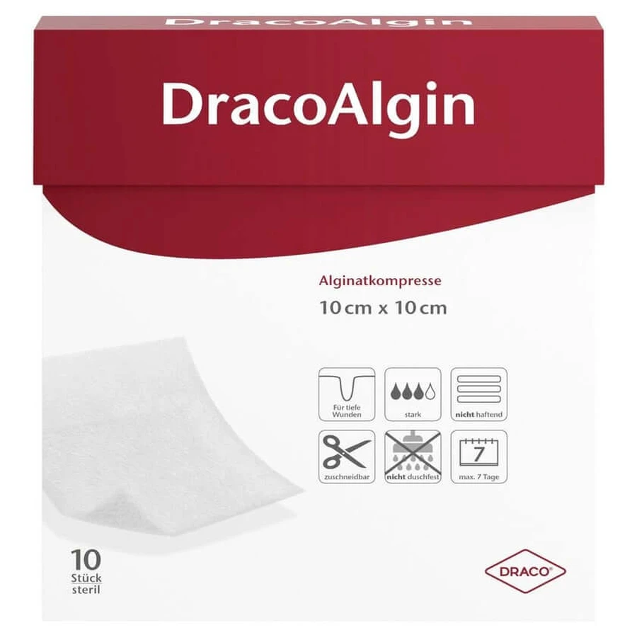 Dracoalgin 10x10 cm Alginatkompresse 10 St