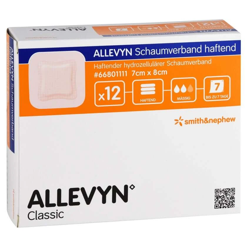 Allevyn foamverband 7x8 cm zelfklevend 12 st.