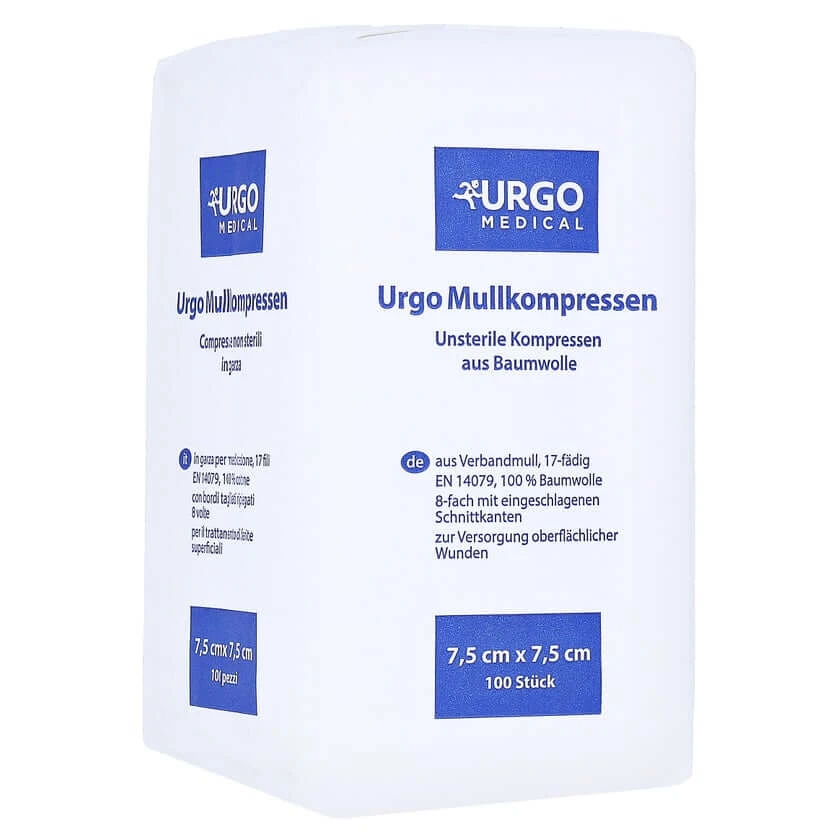 URGO gaaskompressen 7,5x7,5 cm niet-steriel 100 st.