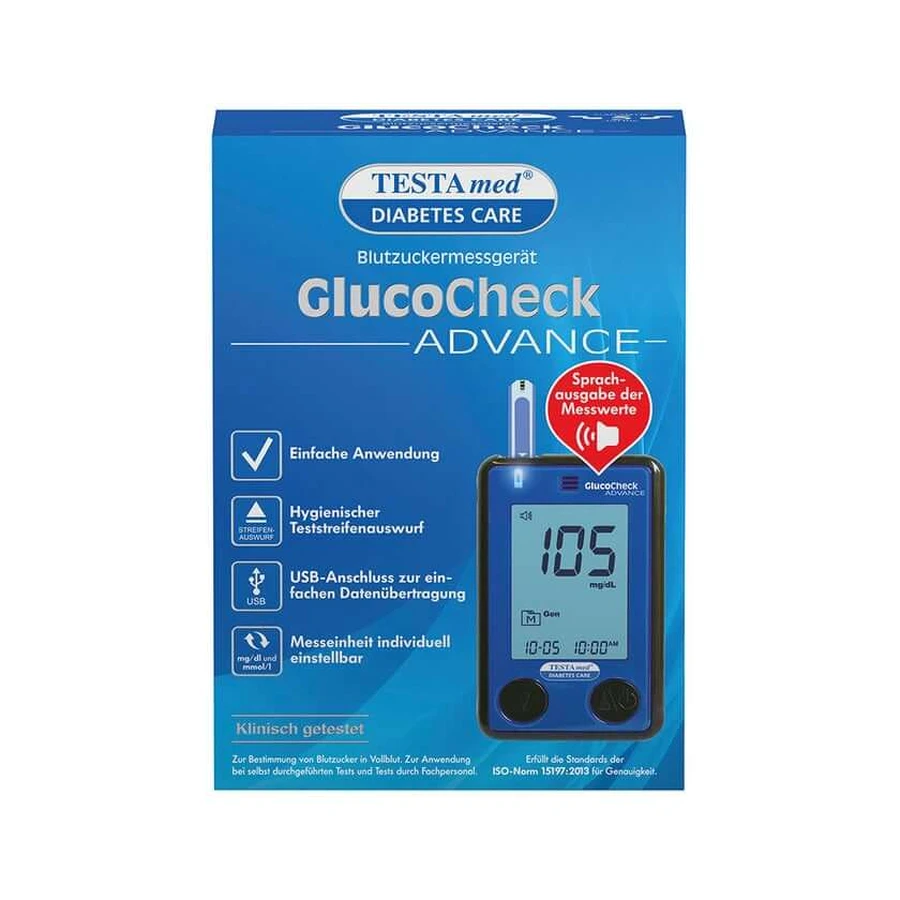 Testamed Glucocheck Advance Starter-Kit mg/dl & mmol/l 1 st