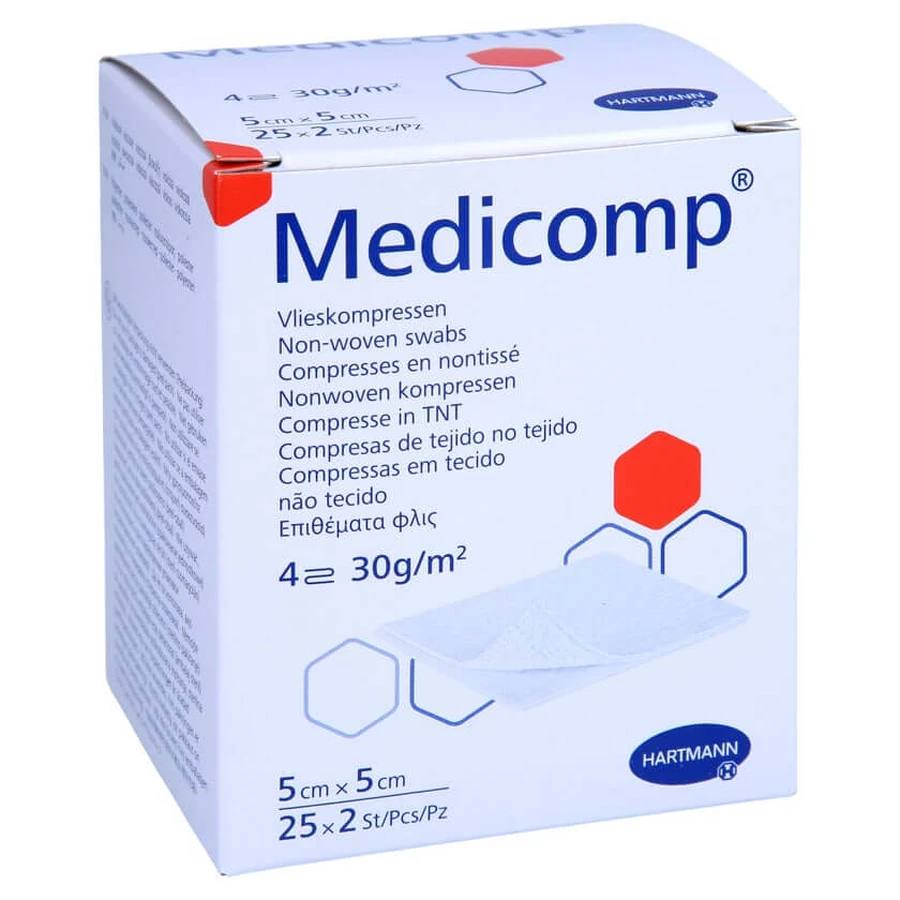 Comprese Medicomp 5x5 cm sterile 25X2 buc